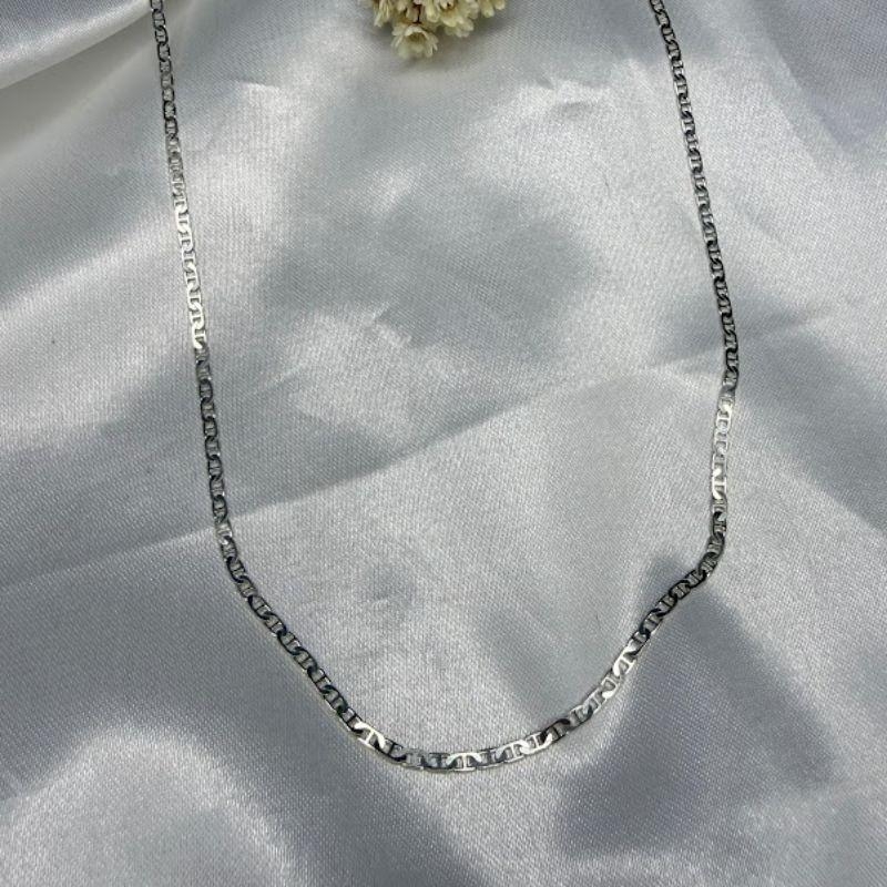 Corrente Piastrine Diamantada 60cm - Prata 925