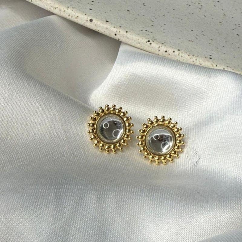 Brinco Redondo Girassol - Banhado a Ouro 18k