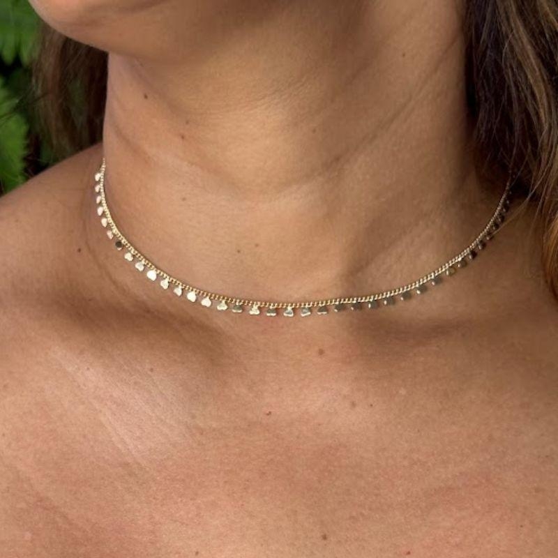 Choker com Mini Corações - Banhado a Ouro 18k