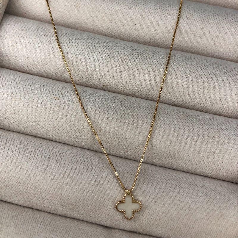 Colar Inspiração Jóia Pingente Off - Banhado a Ouro 18K