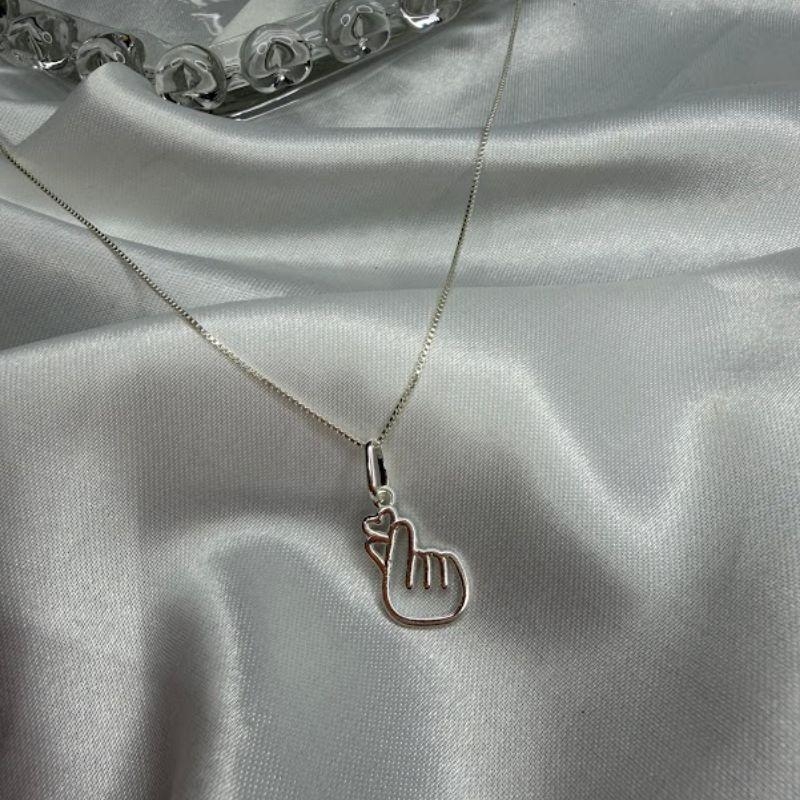 Pingente Dorama Gesto de Coração Coreano - Prata 925