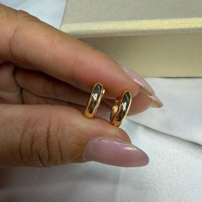 Brinco Argolinha Lisa  - Banhado a  Ouro 18k