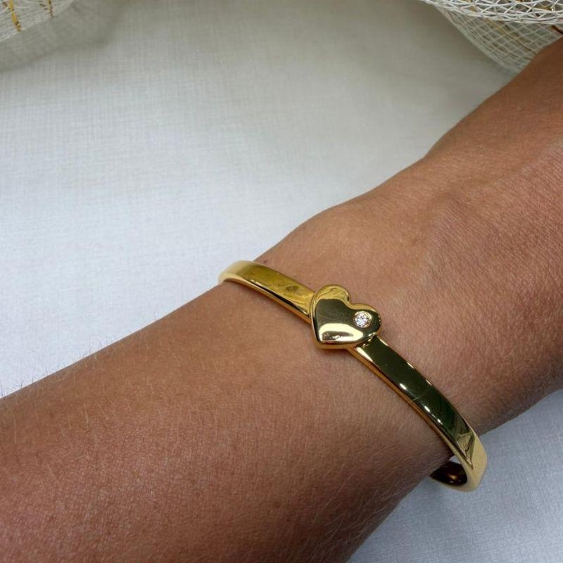 Bracelete de Coração - Banho Verniz Italiano