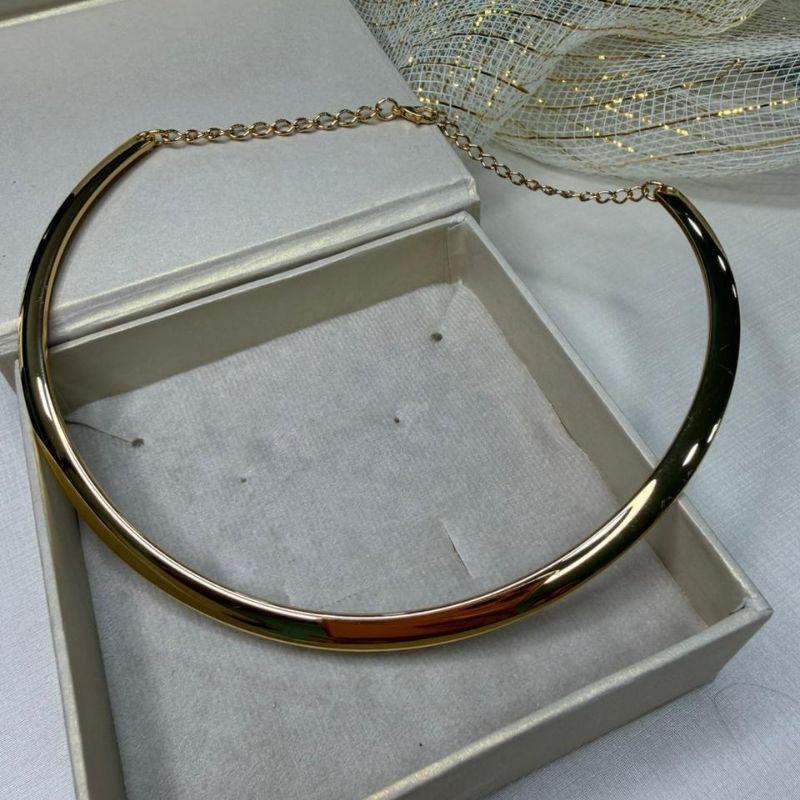 Choker Aro Rígido com Fecho  - Banhado a Ouro 18k