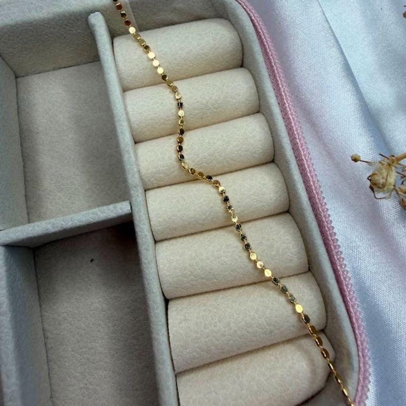 Pulseira infantil Bolinhas Achatadas - Banhado a Ouro 18k