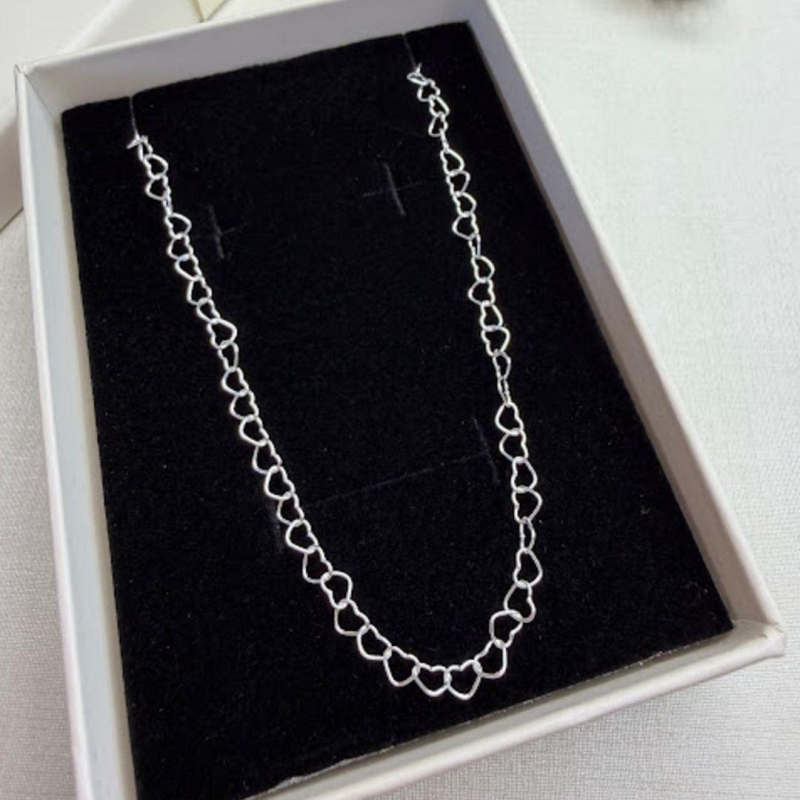 Choker de Elos em Formato de Coração - Prata 925