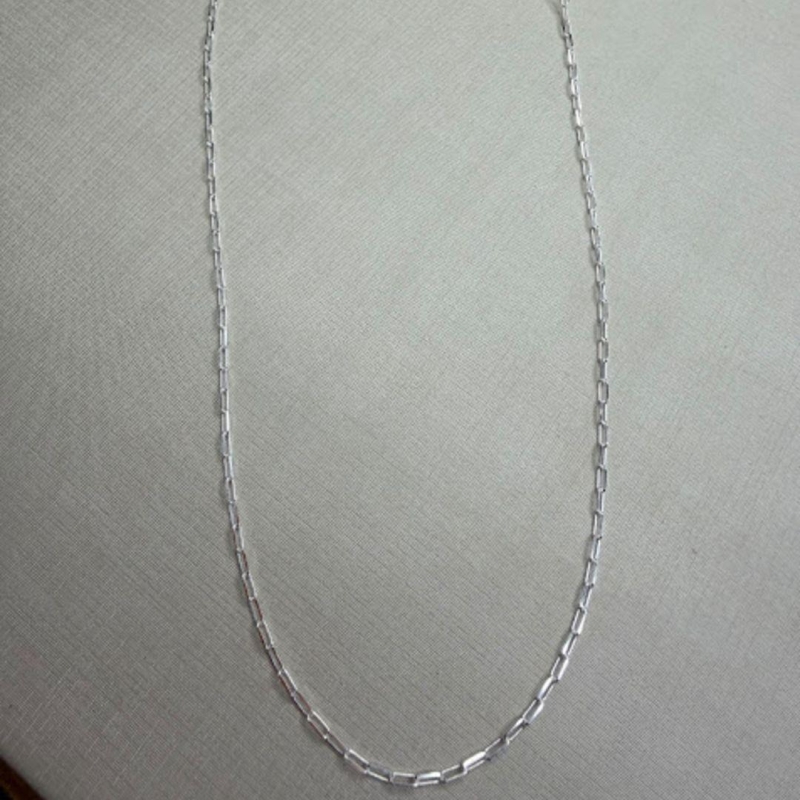 Corrente Longa Estilo Cartier Tijolinho 60cm - Prata 925