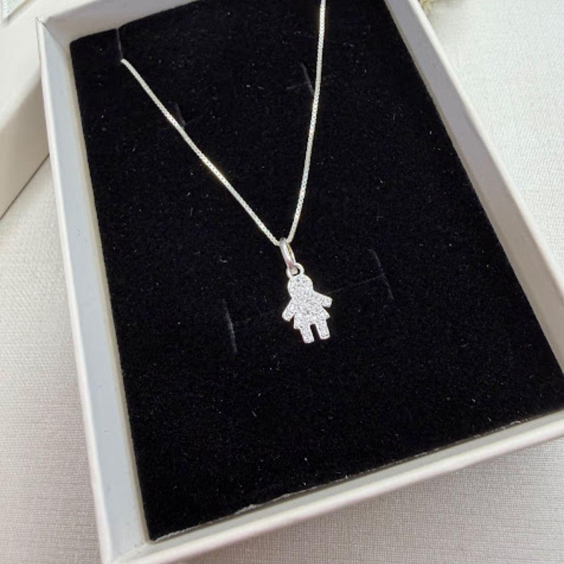 Pingente de menina Cravejados Zircônias - PRATA925
