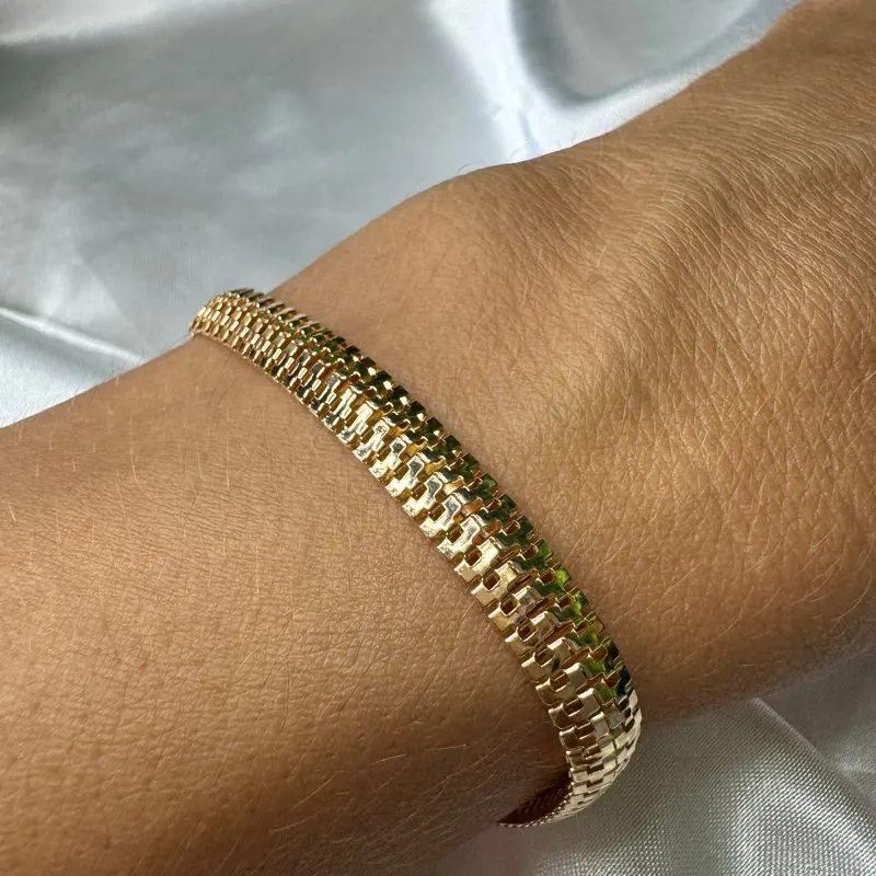 Pulseira Malha Serpente - Banhado a Ouro 18K