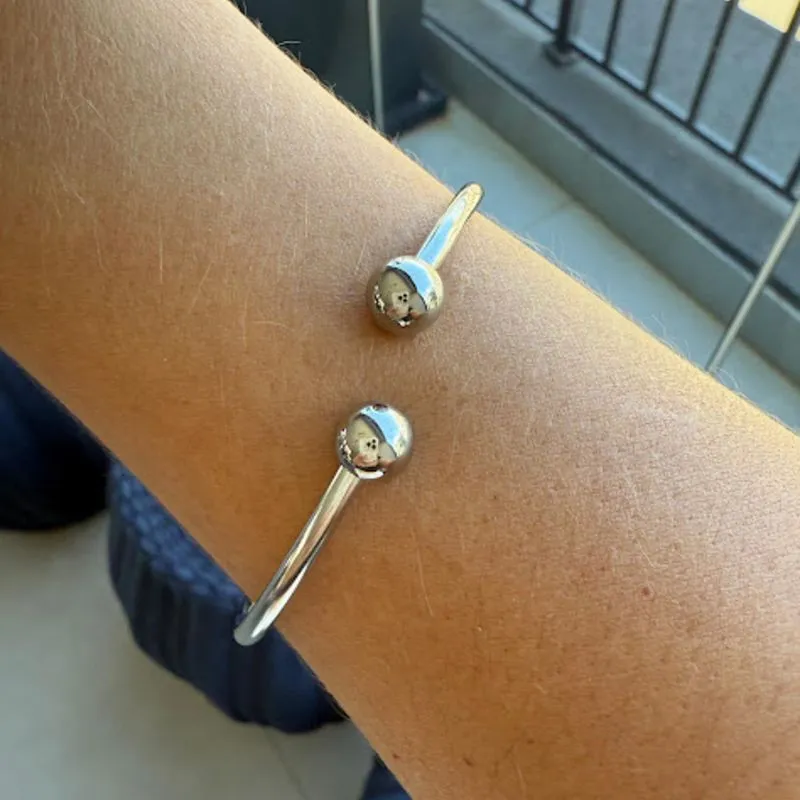 Bracelete Bolinhas  Ajustável - Aço Inoxidável