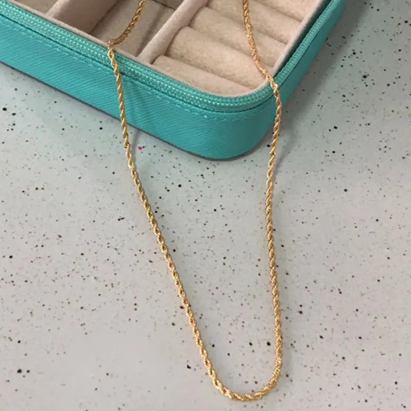 Colar Corrente Fio Baiano Fino 45cm - Banhada a Ouro 18K