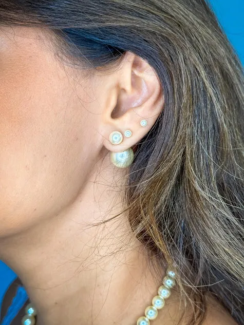 Brinco 2 Pérolas Inspiração Joia - Banhado a Ouro 18K
