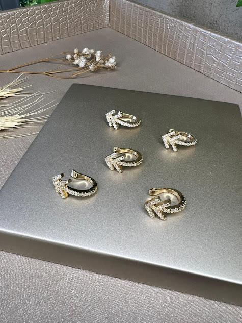 Piercing Fake Seta Cravejado Zircônias - Banhado a Ouro 18K
