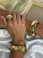 Bracelete Maxi Liso - Banhado a Ouro 18K
