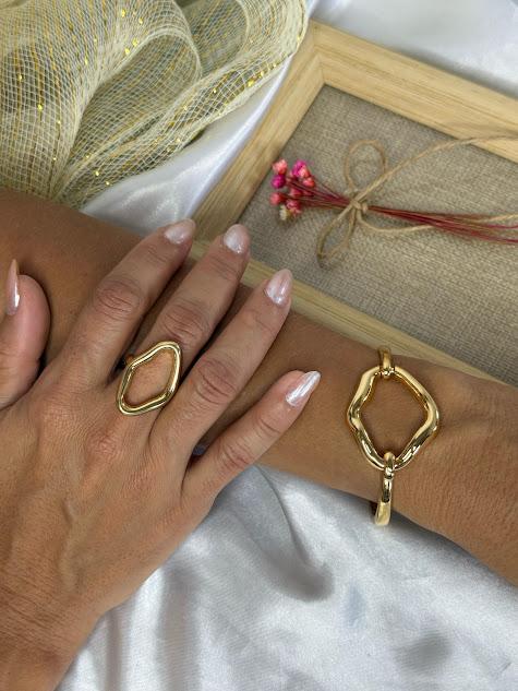 Bracelete Orgânico - Banhado a Ouro 18K