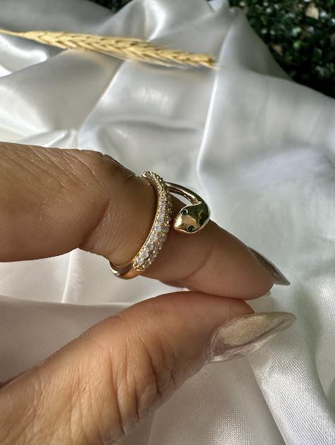 Anel Serpente Cravejado - Banhado a Ouro 18K