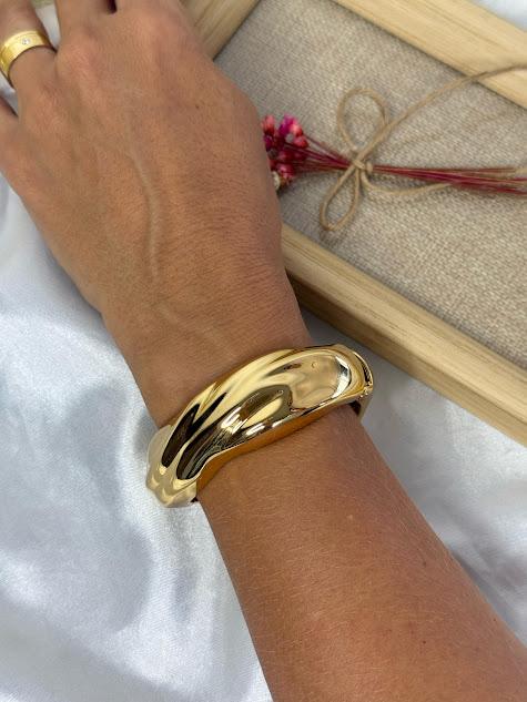 Bracelete Maxi Orgânico - Banhado em Verniz Italiano