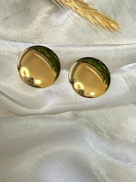 Brinco Redondo Liso Grande - Banhado a Ouro 18K