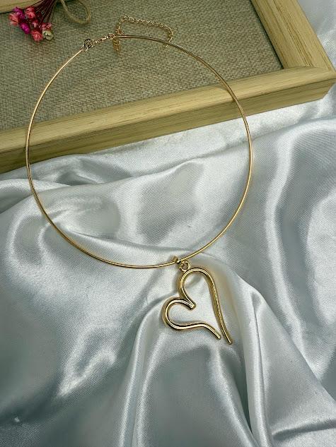 Choker Aro Coração - Banhado a Ouro 18K