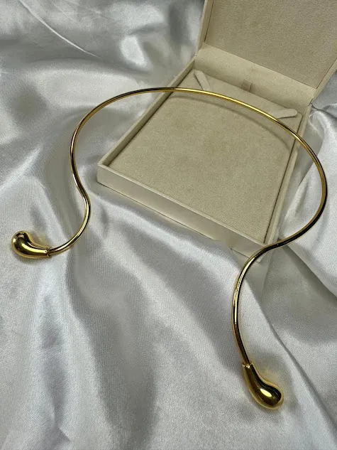 Choker Aro Gota Orgânico - Banhado em Verniz