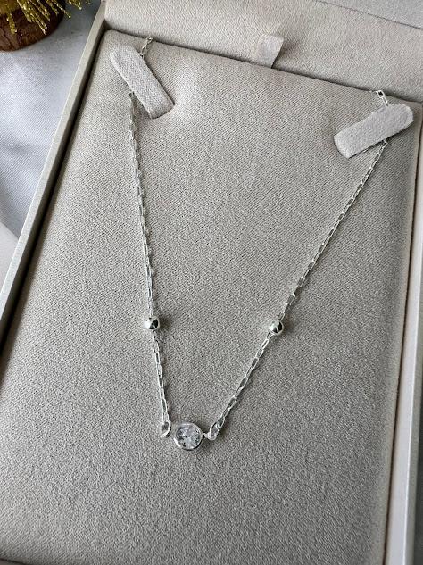 Choker Elo Cartier com Ponto de LUz Zircônia - Prata 925