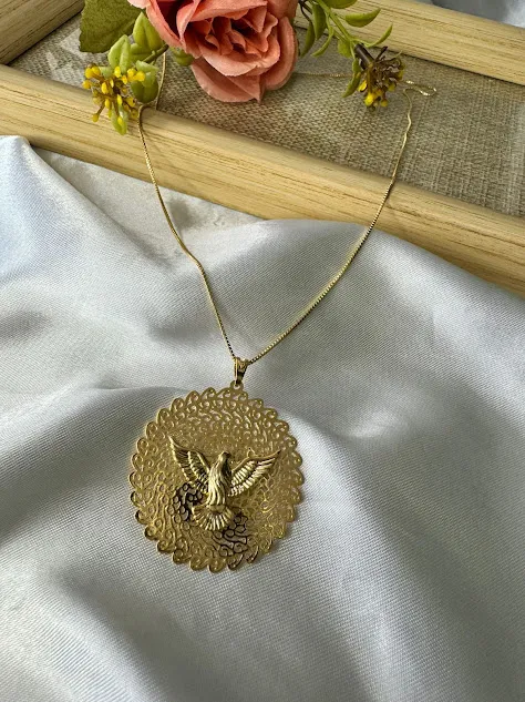 Colar Divino Espirito Santo - Banhado Ouro 18K