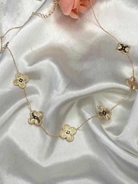 Colar Trevo Textura 50cm - Banhado a Ouro 18K
