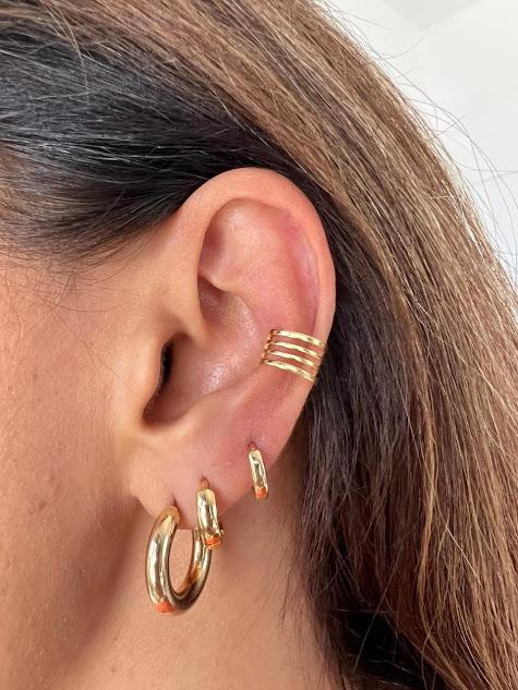 Piercing Fake 4 linhas  - Banhado a Ouro 18K
