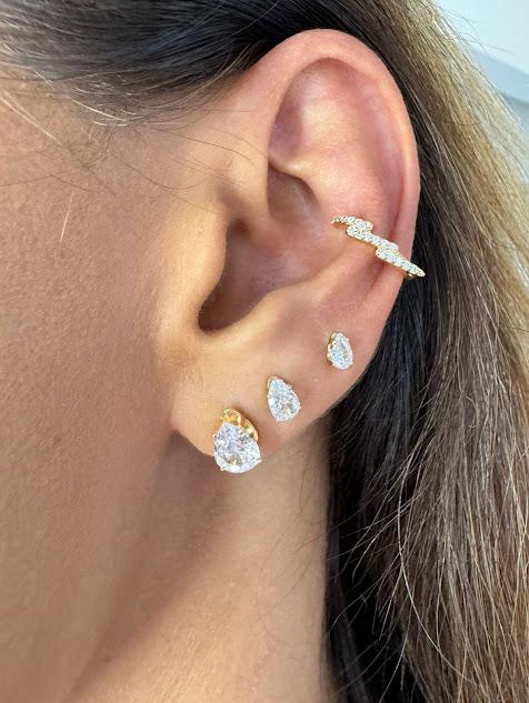 Piercing Fake Cravejado Zircônias - Banhado a Ouro 18K
