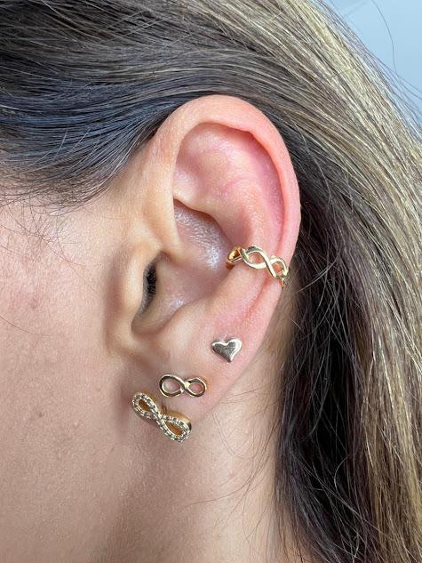 Piercing Fake Infinito - Banhado a Ouro 18K