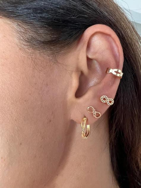 Piercing Fake Infinito Larguinho - Banhado a Ouro 18K