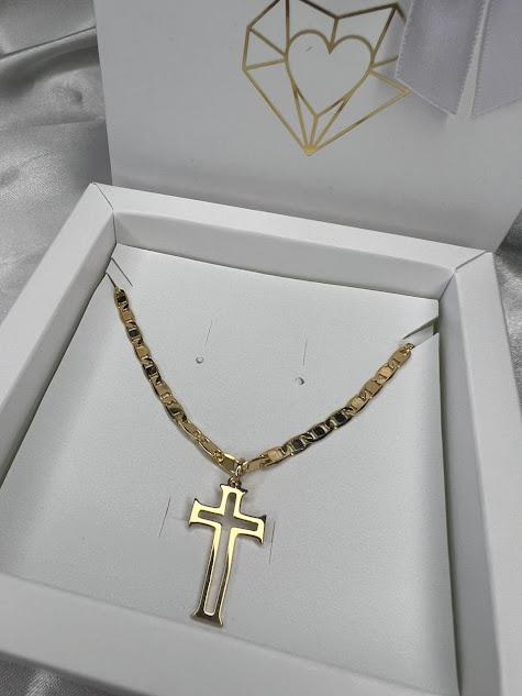 Pingente Crucifixo Vazado 2,5cm - Banhado a Ouro 18K