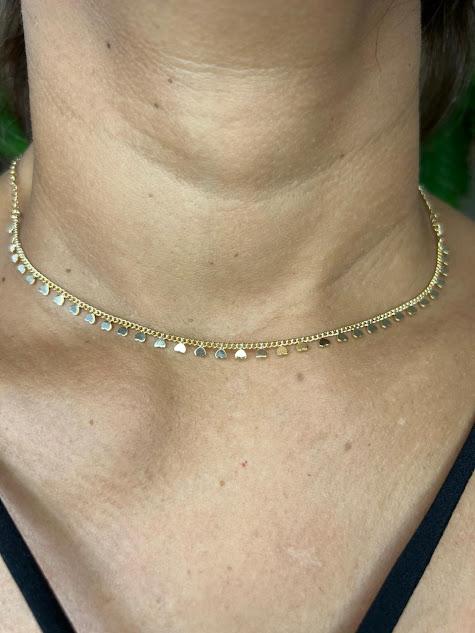 Choker com Mini Corações - Banhado a Ouro 18K