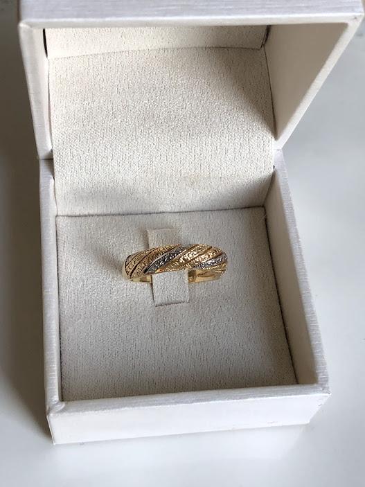 Anel Abaulado com 2 Banhdos Dourado e Prateado - Banhado a Ouro 18K