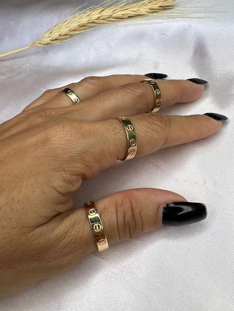 Anel Aliança Inspiração Joia - Banhado em Ouro 18K