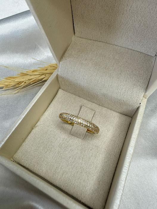 Anel Aparador Cravejado Microzircônias - Banhado a Ouro 18K