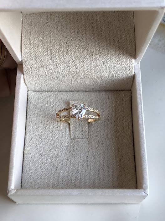 Anel Coração Cravejado com Aro Duplo - Banhado a Ouro 18K