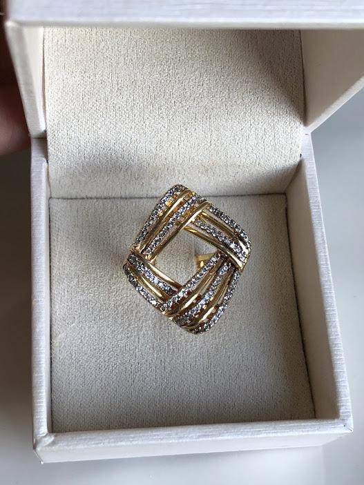 Anel Entrelaçado Cravejado Zircônias - Banhado a Ouro 18K