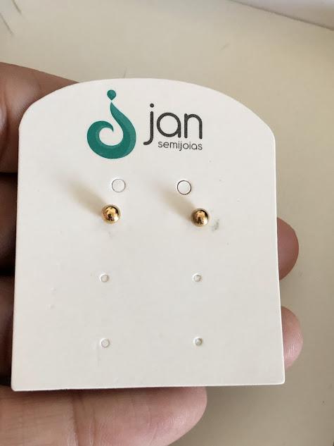 Brinco Bolinha com Tarraxa Baby 3mm - Banhado em Ouro 18K