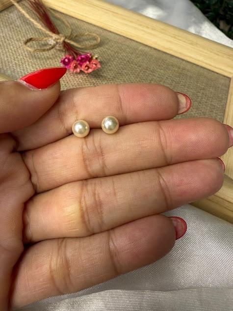 Brinco Bolinha de Pérola 6mm - Banhado a Ouro 18K