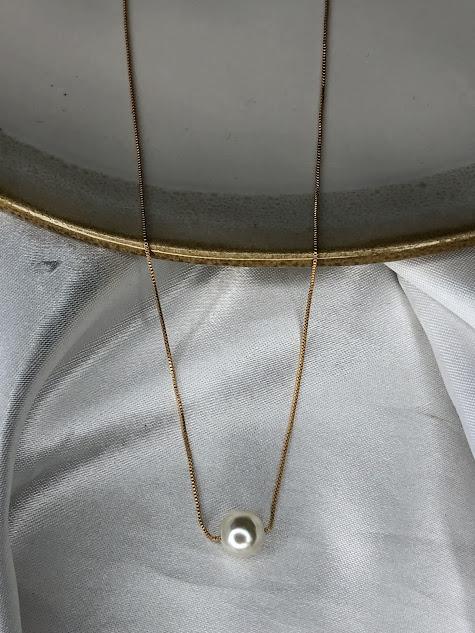 Colar com Pérola - Banhado a Ouro 18K