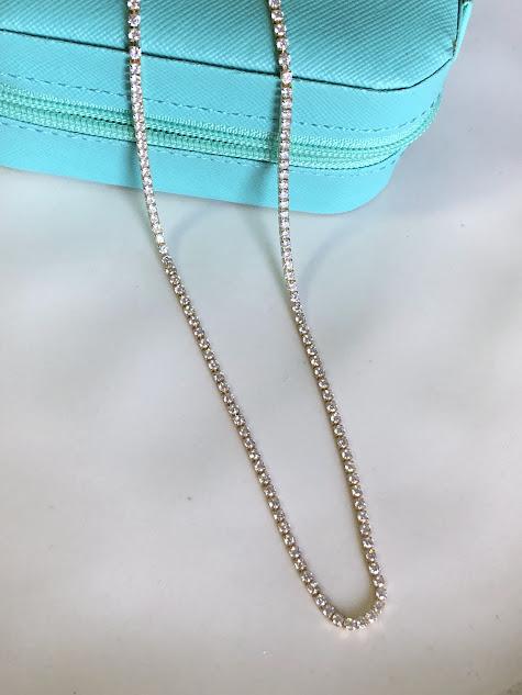 Colar Riviera Arredondadas Delicadas 45cm + 10cm de Extensor  - Banhado a Ouro 18K
