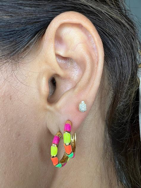 Argolinha Esmaltada Colorida - Banhado a Ouro 18k
