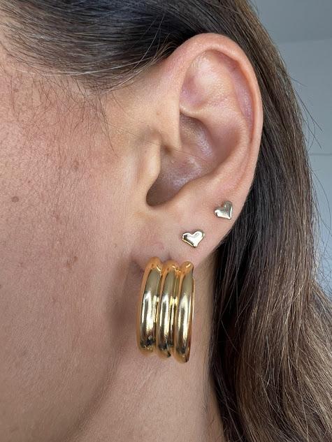 Argola 3 Gomos - Banhado a ouro 18K