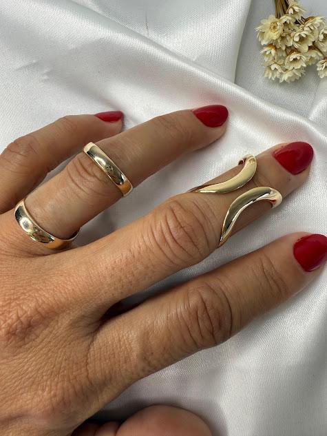 Anel Curva (Und) - Banhado a Ouro 18K