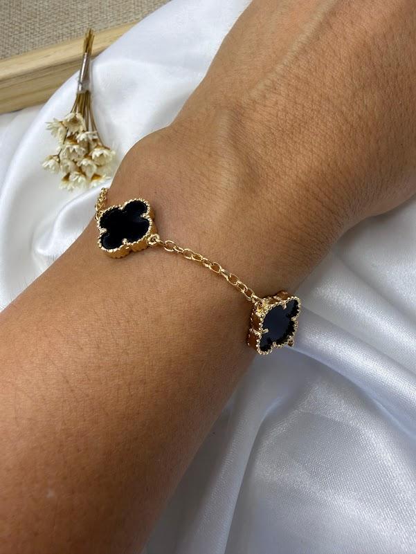 Pulseira Três Trevos Inspiração Joia - Banhado a Ouro 18k