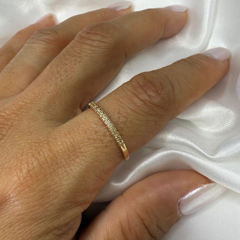 Anel Aparador Cravejado Zircônias - Banhado a Ouro 18k