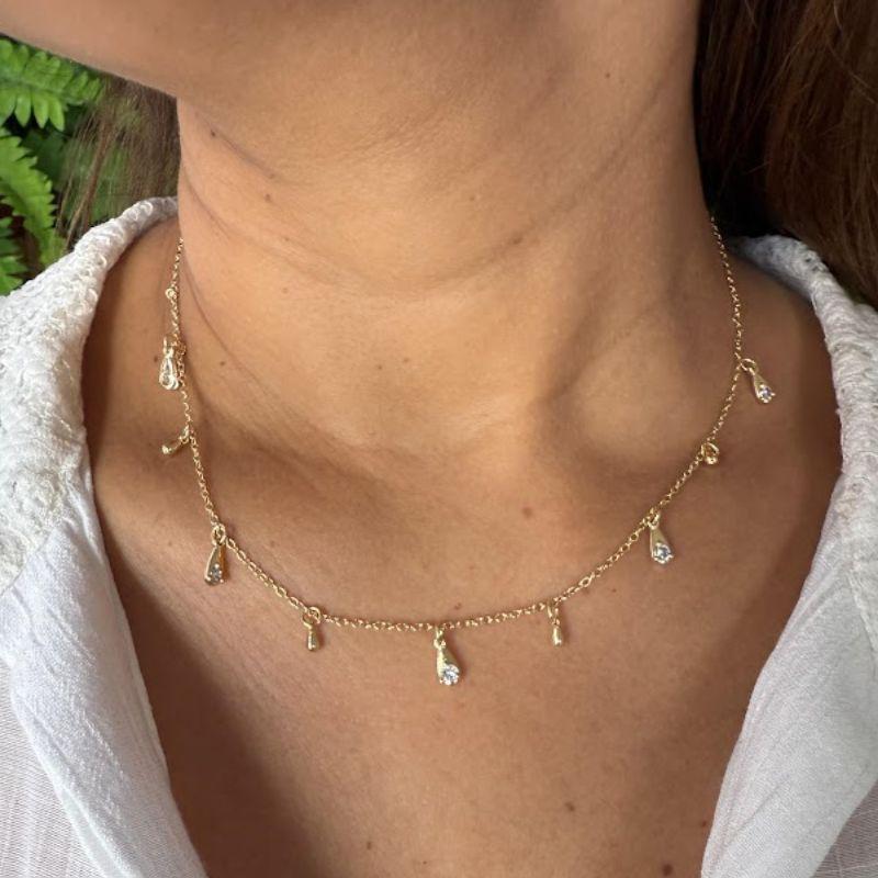 Choker Mini Gotas com Ponto de Luz - Banhado a Ouro 18k