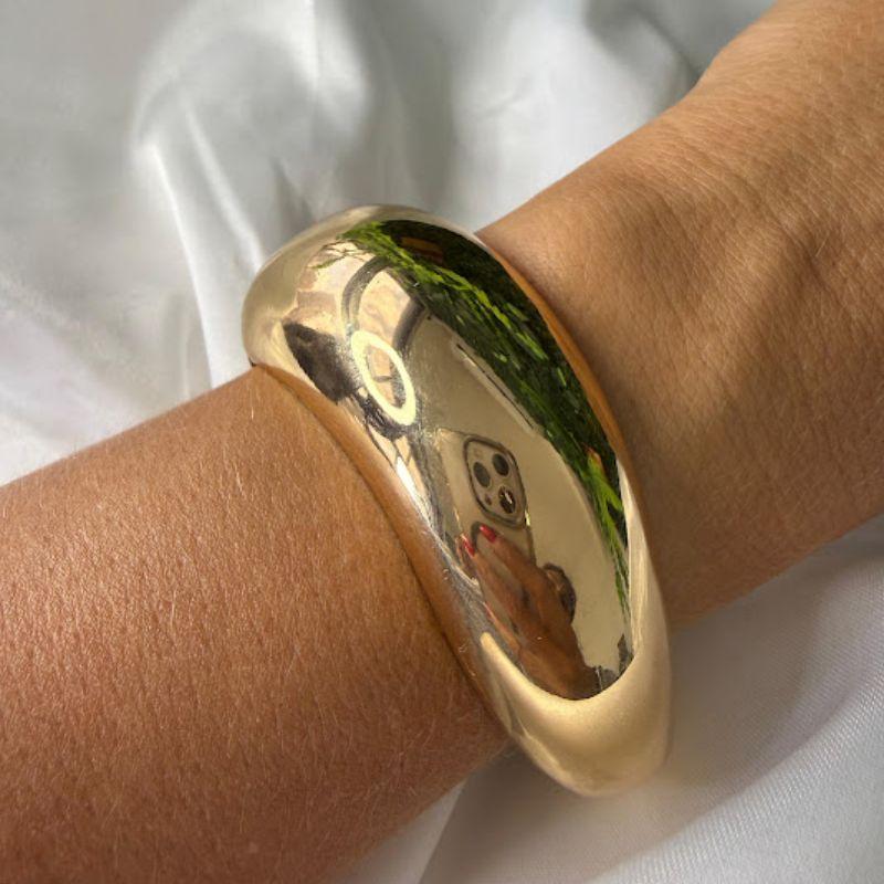 Bracelete Maxi Curvado  - Folheado a Ouro 18k
