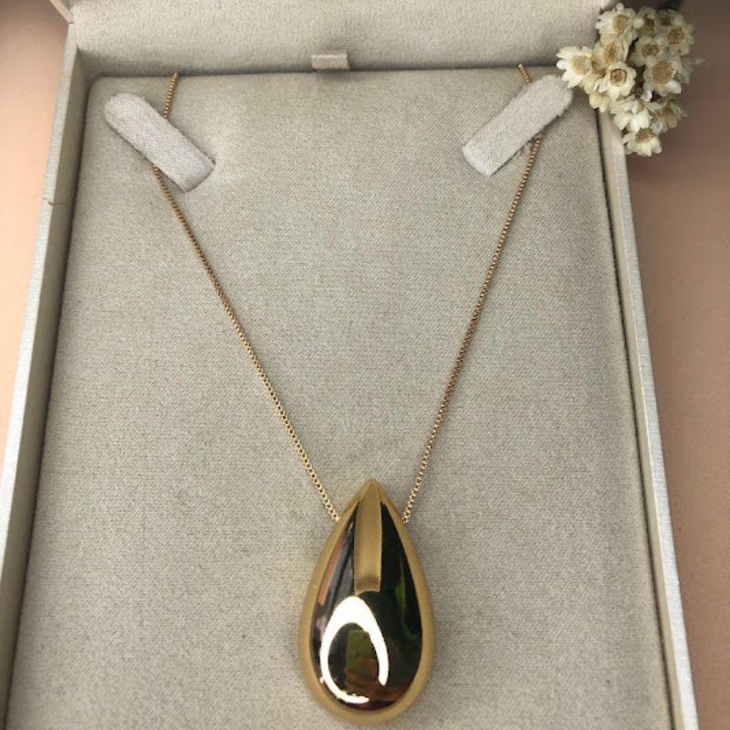 Colar Pingente Gota Lisa - Banhado a Ouro 18k
